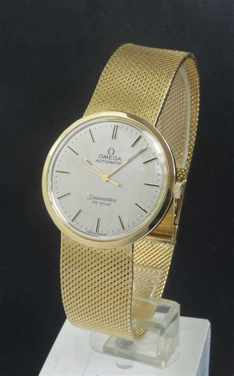 omega watches for men gold|solid 18k gold watch men's.